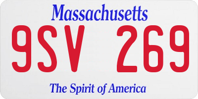 MA license plate 9SV269