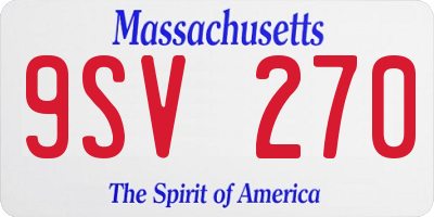 MA license plate 9SV270