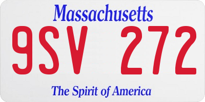 MA license plate 9SV272