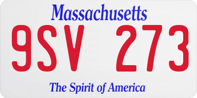 MA license plate 9SV273