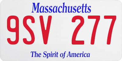 MA license plate 9SV277