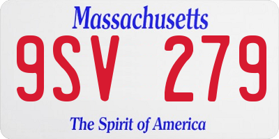 MA license plate 9SV279