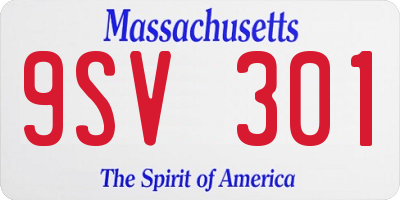 MA license plate 9SV301