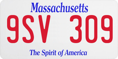 MA license plate 9SV309