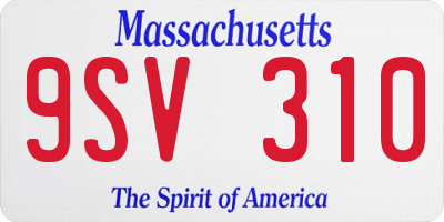 MA license plate 9SV310