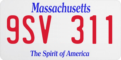 MA license plate 9SV311