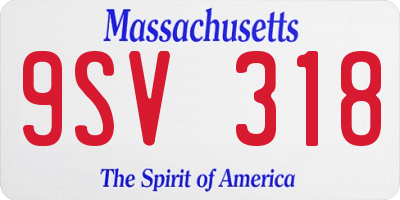 MA license plate 9SV318