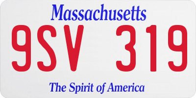 MA license plate 9SV319