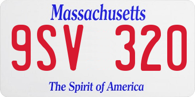 MA license plate 9SV320