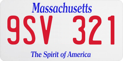 MA license plate 9SV321