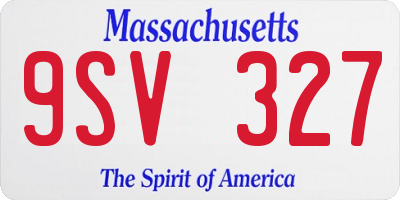 MA license plate 9SV327
