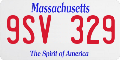 MA license plate 9SV329