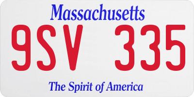 MA license plate 9SV335