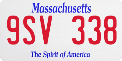 MA license plate 9SV338