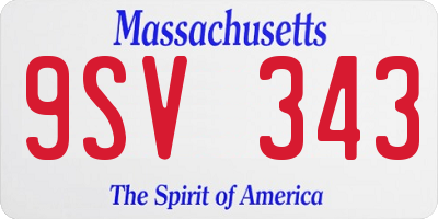MA license plate 9SV343