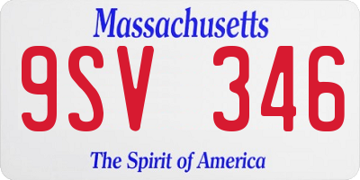 MA license plate 9SV346