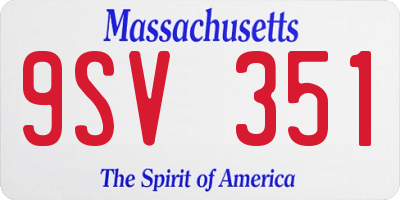 MA license plate 9SV351