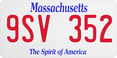 MA license plate 9SV352
