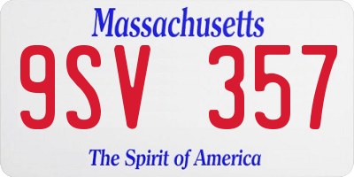 MA license plate 9SV357