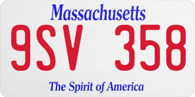 MA license plate 9SV358