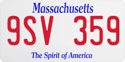MA license plate 9SV359