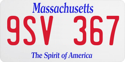 MA license plate 9SV367
