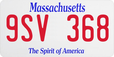 MA license plate 9SV368