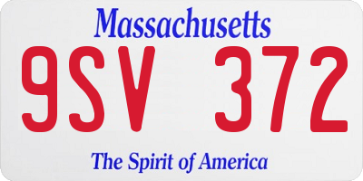 MA license plate 9SV372