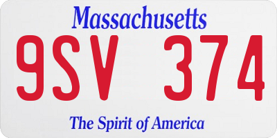 MA license plate 9SV374