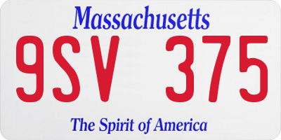 MA license plate 9SV375