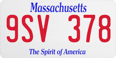 MA license plate 9SV378