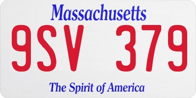 MA license plate 9SV379