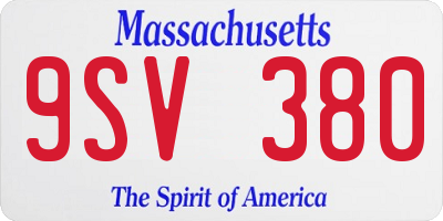 MA license plate 9SV380
