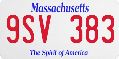 MA license plate 9SV383