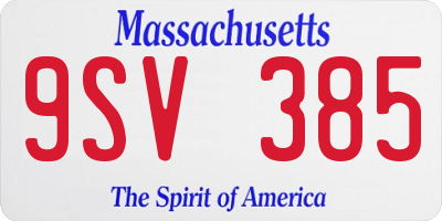 MA license plate 9SV385