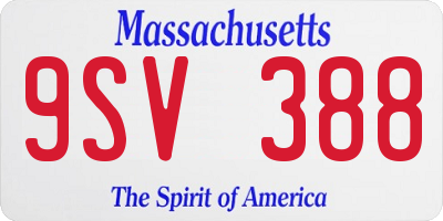 MA license plate 9SV388