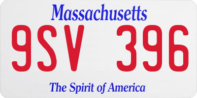 MA license plate 9SV396