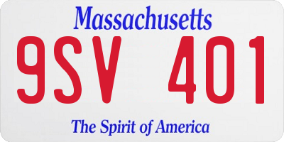 MA license plate 9SV401