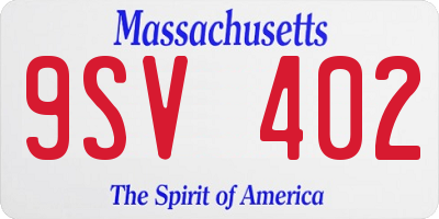 MA license plate 9SV402
