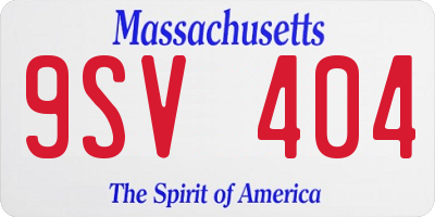 MA license plate 9SV404