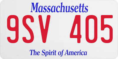 MA license plate 9SV405