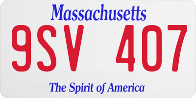 MA license plate 9SV407