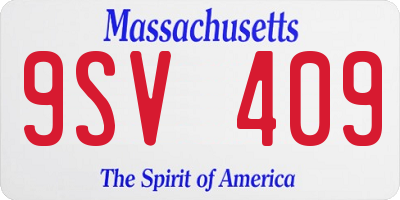 MA license plate 9SV409