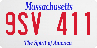 MA license plate 9SV411