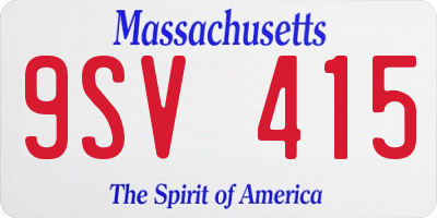 MA license plate 9SV415