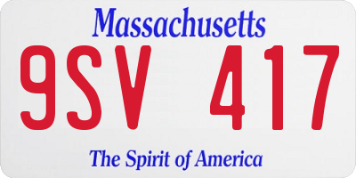 MA license plate 9SV417