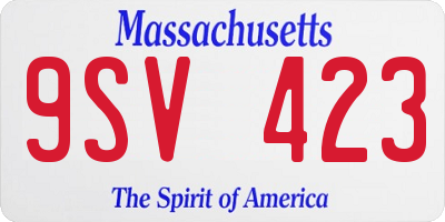 MA license plate 9SV423
