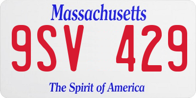 MA license plate 9SV429