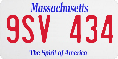 MA license plate 9SV434