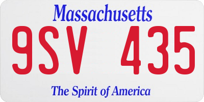 MA license plate 9SV435